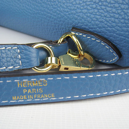 7A Replica Hermes Kelly 32cm Togo Leather Bag Blue 6108